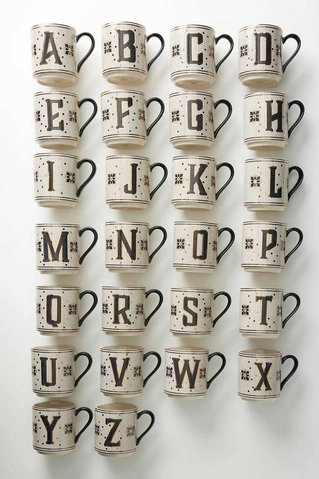 TILE MONOGRAM MUG : แก้วมัคโมโนแกรมตัวอักษร