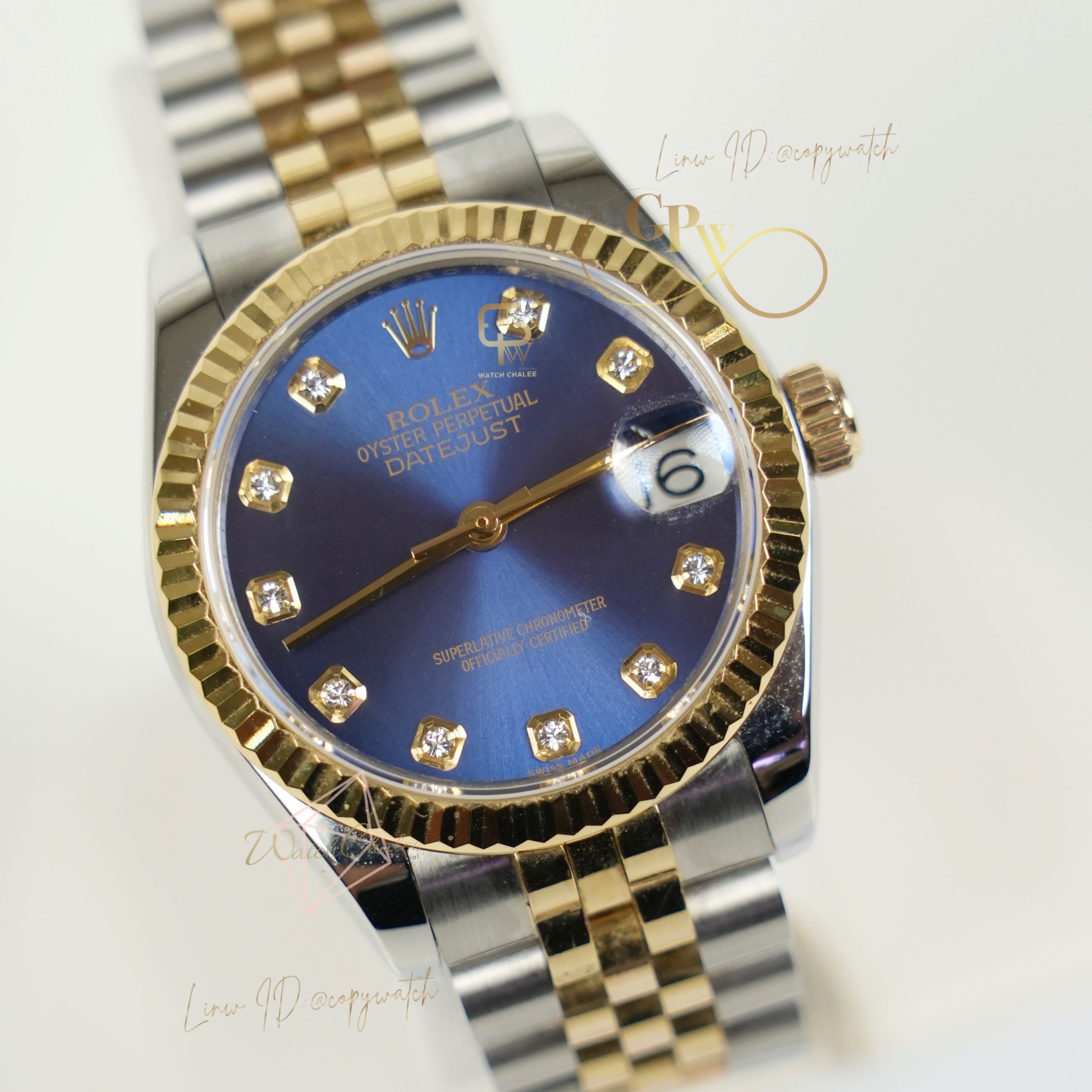 Rolex Datejust 31 mm. 2k Blue automatic swiss movement
