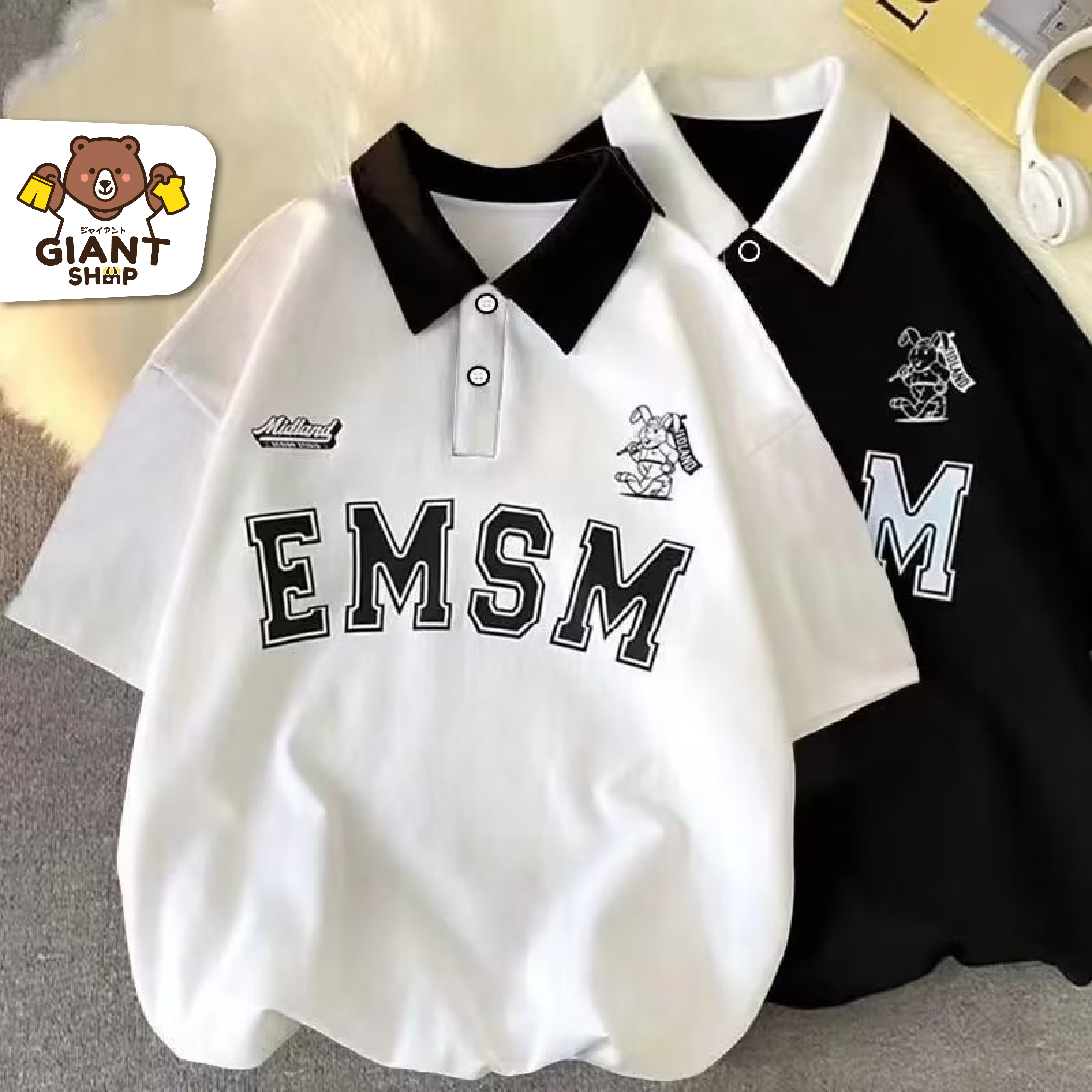 GIANTSHOP เสื้อโปโลแขนสั้น 2 สี รุ่น EMSM (C-309)