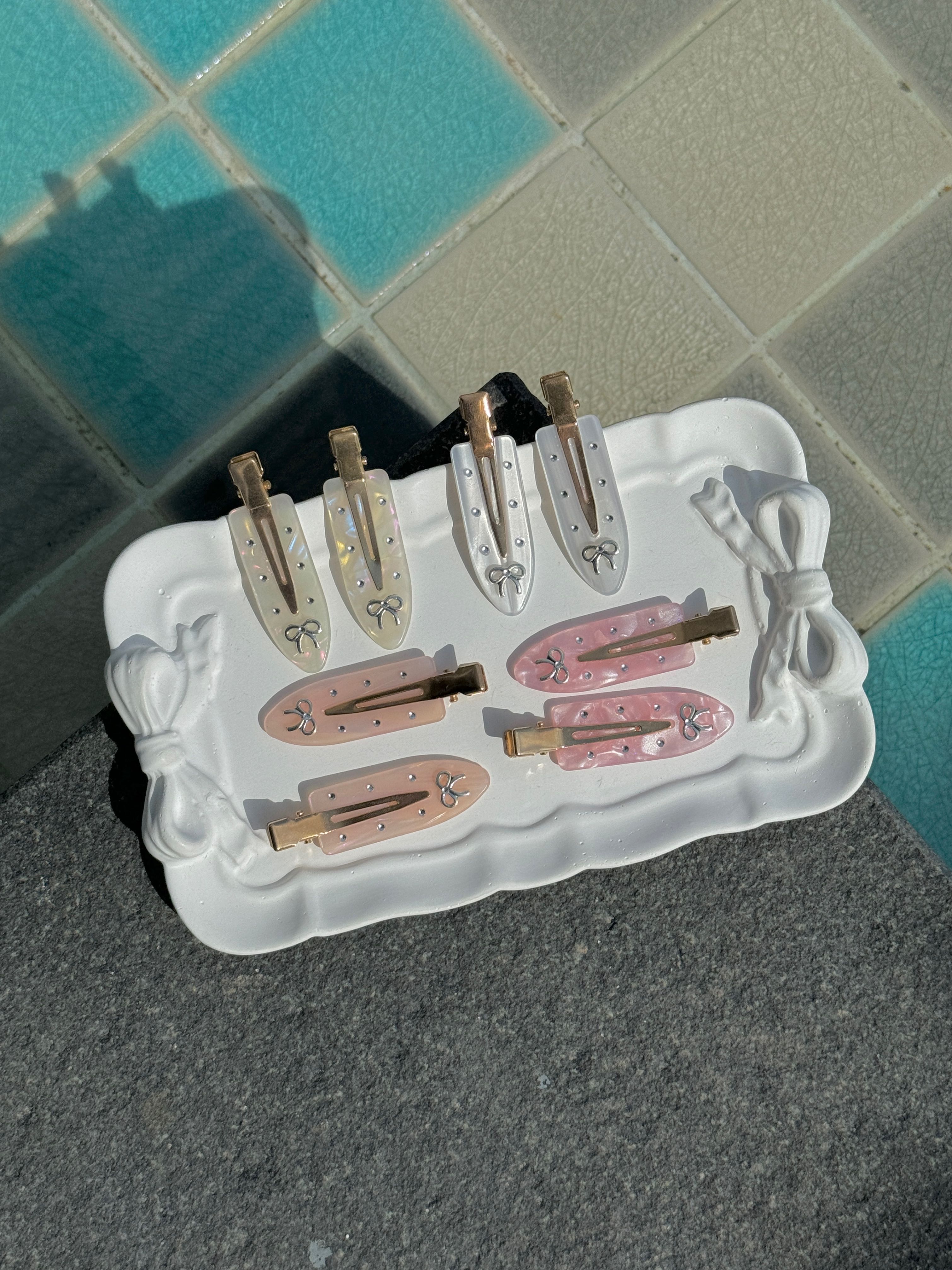 Hair clip bow daimond 