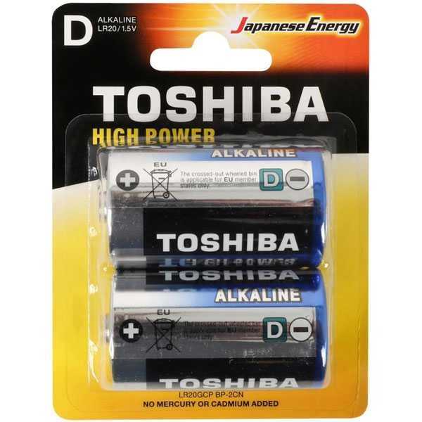 ถ่าน Toshiba D alkaline 1.5V แพค 2 ก้อน ของแท้ ของใหม่