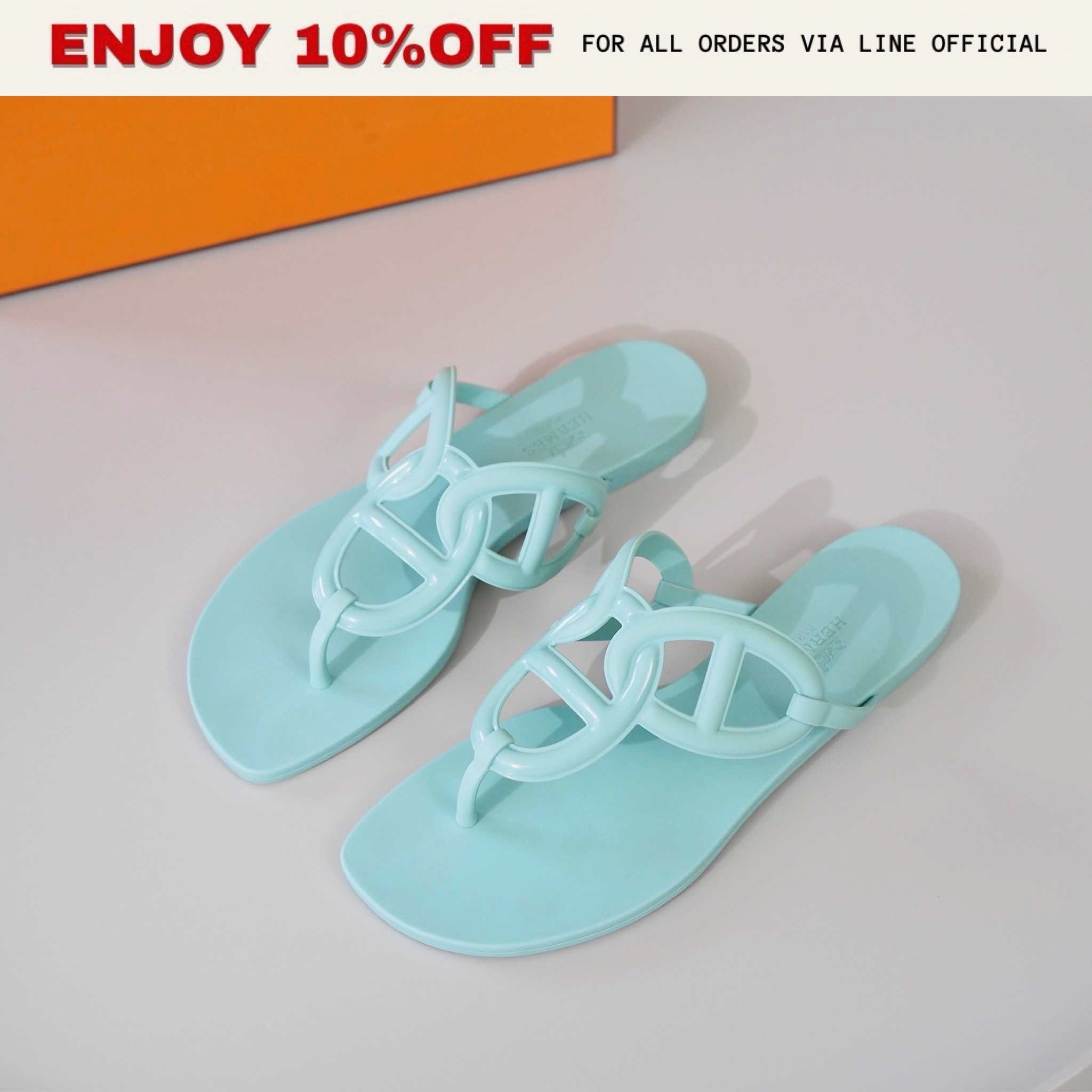 NEW! HERMES Egerie Sandals สี Vert Embrun | Shoes