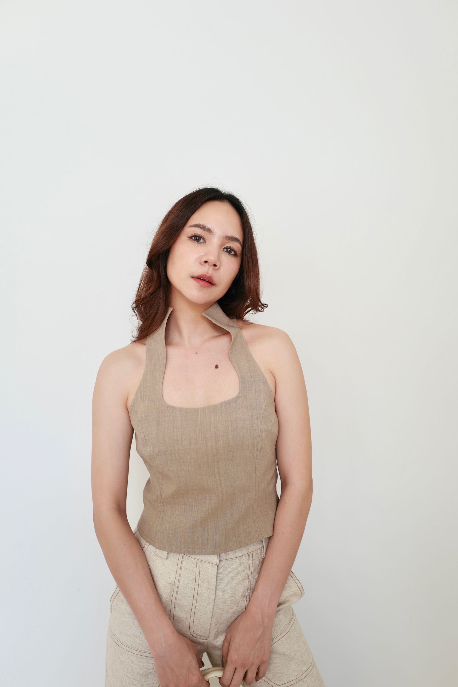 Cult Gaia DULCIE TOP - BEIGE