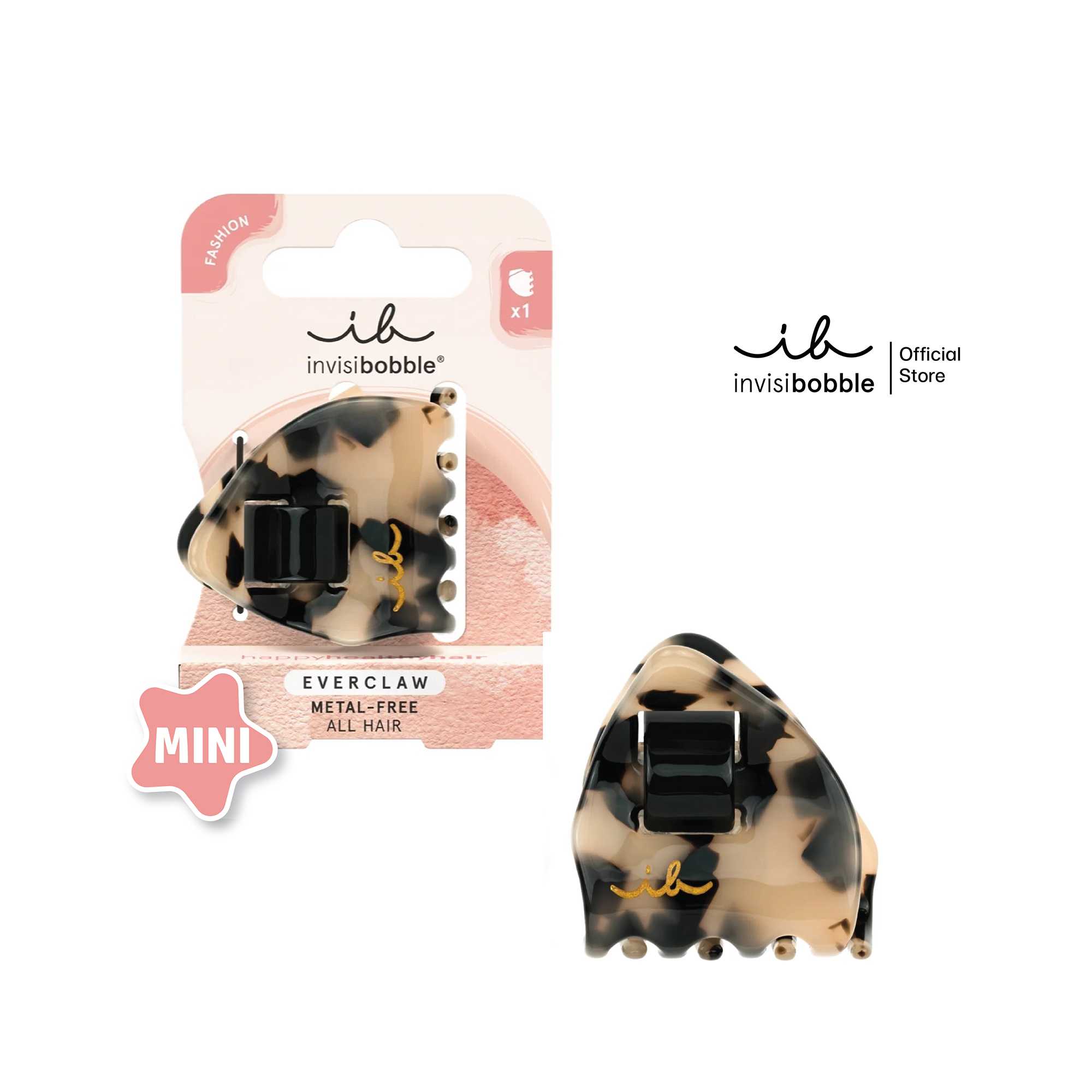 invisibobble กิ๊บหนีบผม ถนอมเส้นผมไร้โลหะ รุ่นEverclaw สี Leo Baby S(1 กล่องบรรจุ 1 ชิ้น)