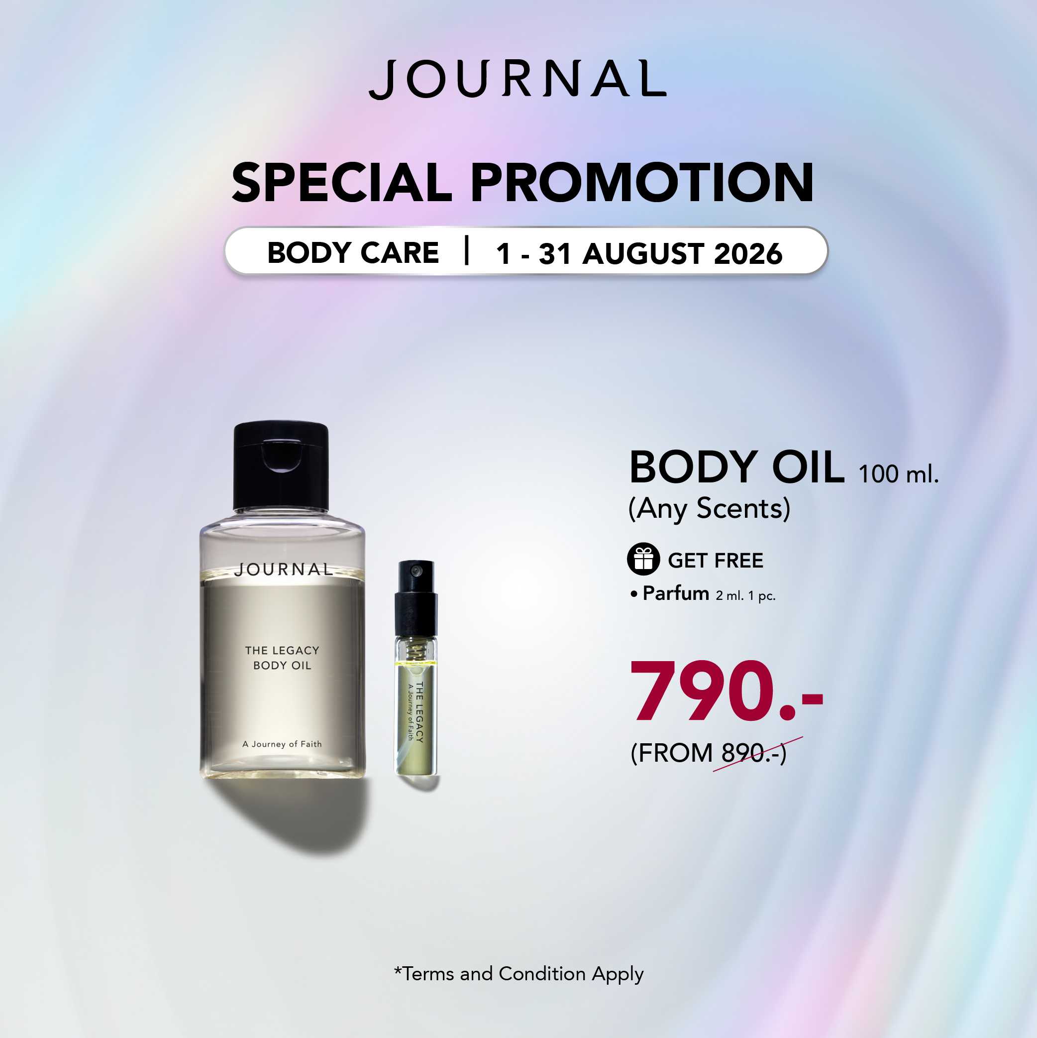 Aug Special✨ Body Oil 100 ml  ลดเหลือ 790.- (จากปกติ 890.-)  ส่งฟรี ของแถม 3 รายการ