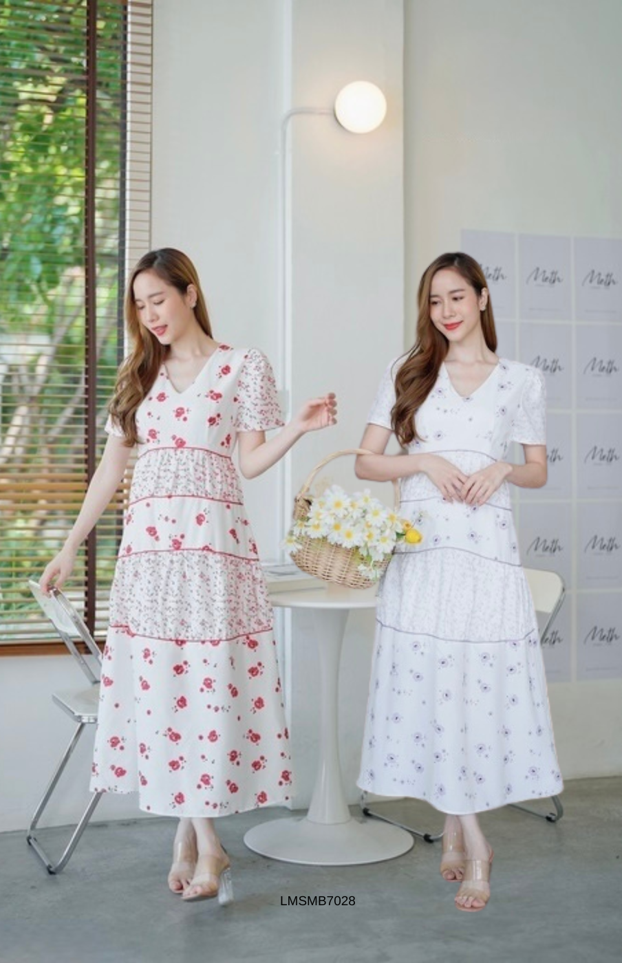 S-2XL แมกซี่เดรส LMSMB7028