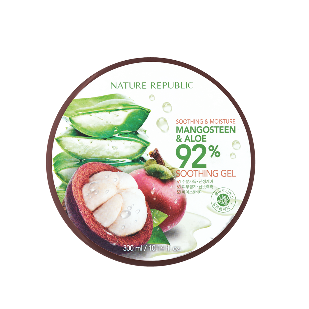 SOOTHING & MOISTURE ALOE MANGOSTEEN 92% SOOTHING GEL (300ml) เจลว่านหางจระเข้ผสมมังคุด