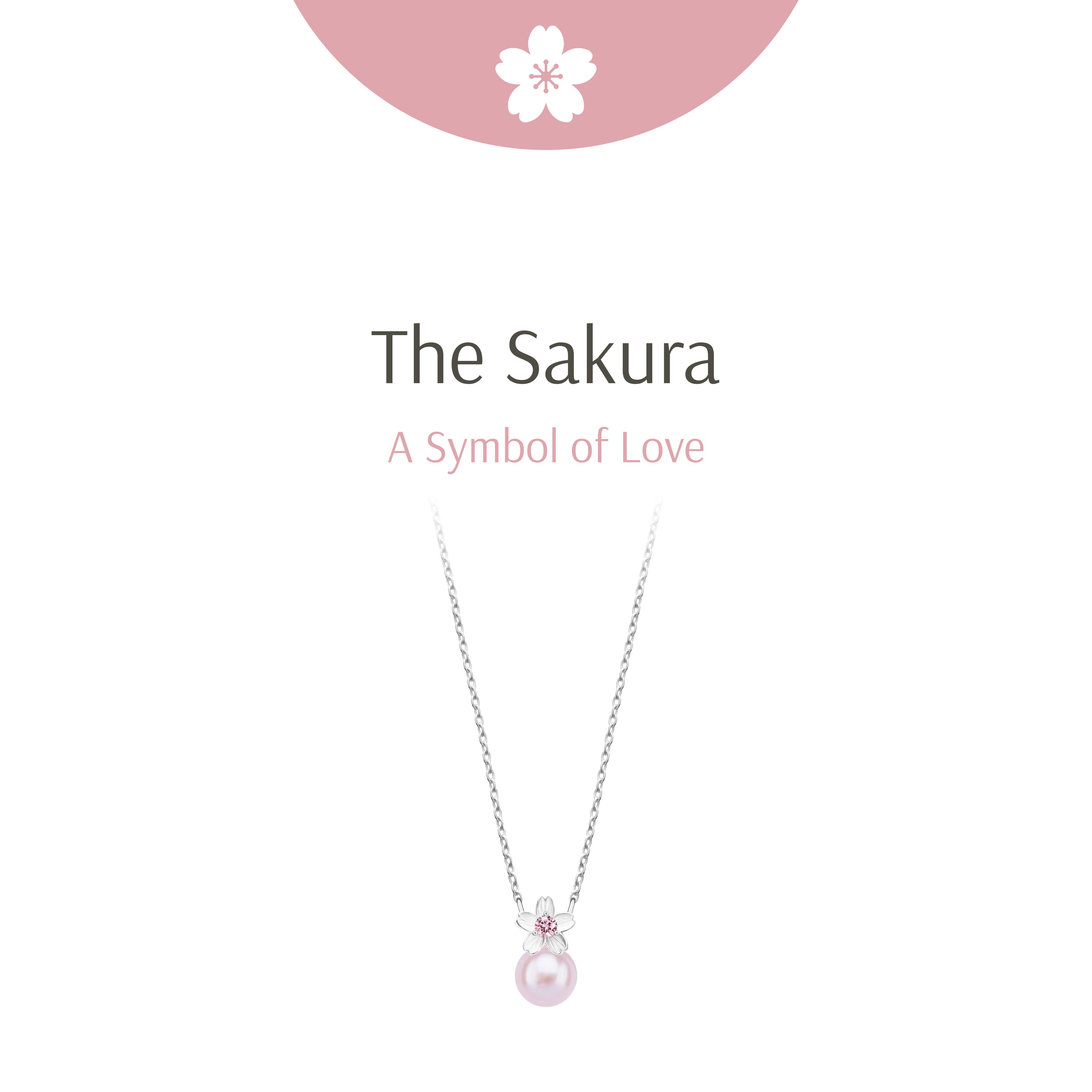 Mini Blooming Sakura and Pink Pearl Necklace