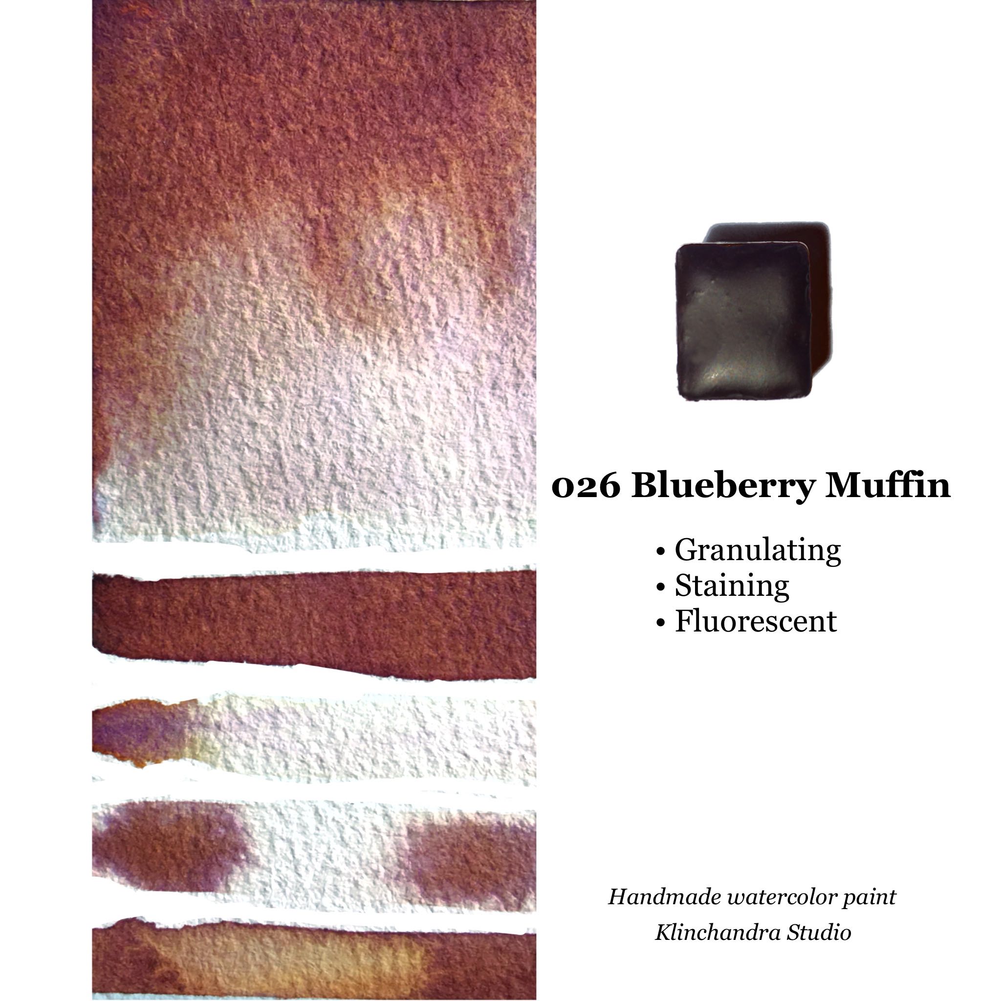 HANDMADE WATERCOLOR PAINT | 026 Blueberry Muffin | สีน้ำก้อน