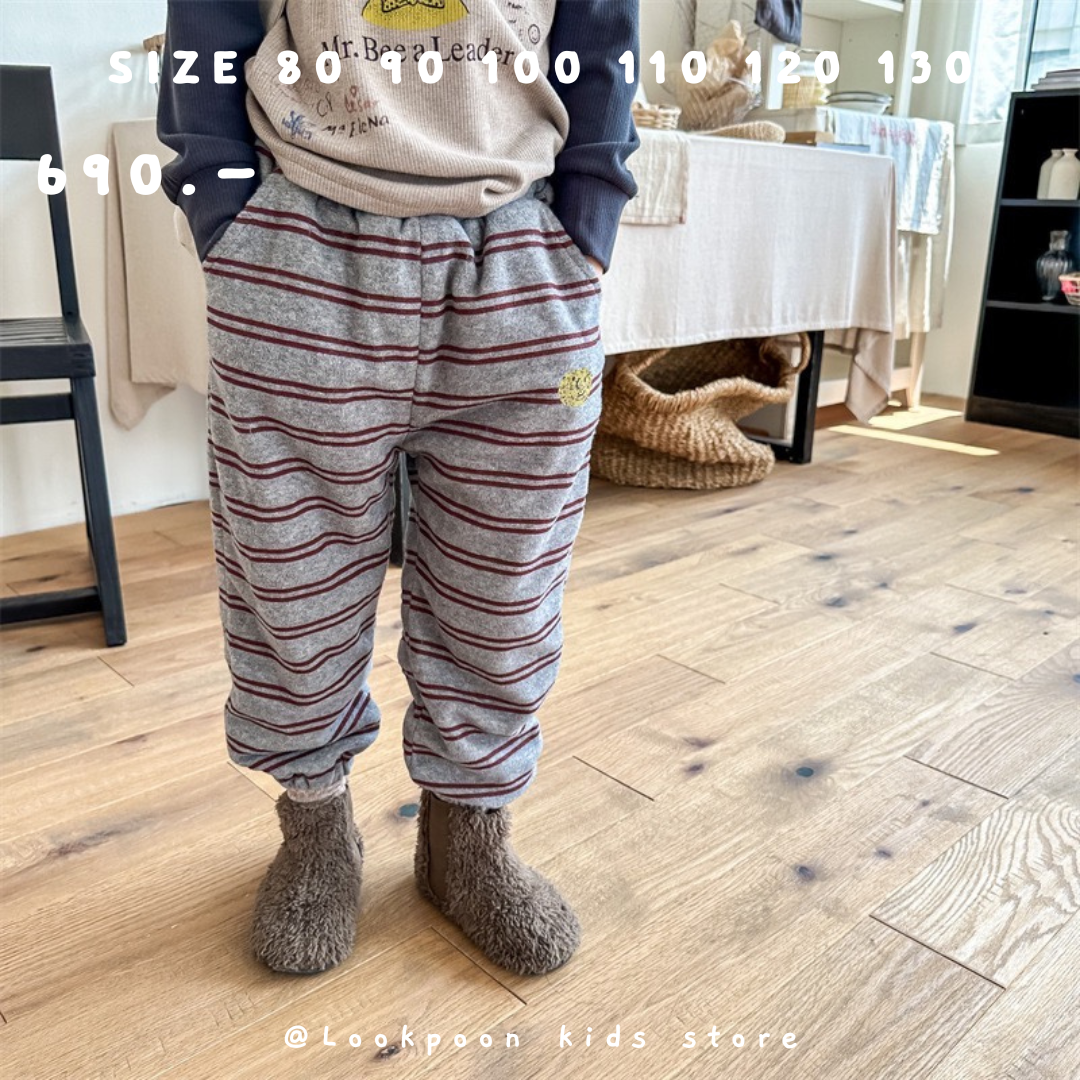 Winter❄️Brushed Warm Pants กางเกงกันหนาวบุขนลายขวาง