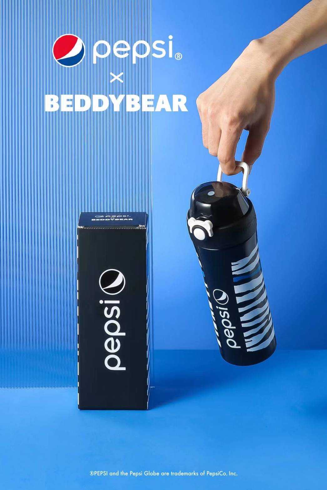 BeddyBearXPepsi กระติกสูญญากาศแสตนเลส เก็บอุณหภูมิ ฝายกดื่ม มีตัวเชคโปรตีน BBA005SPS-012 500 ml.