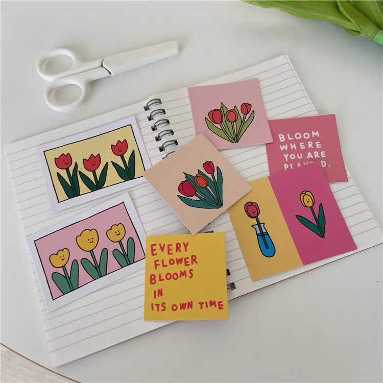 [14ชิ้น] สติ๊กเกอร์ดอกทิวลิป Tulip Set