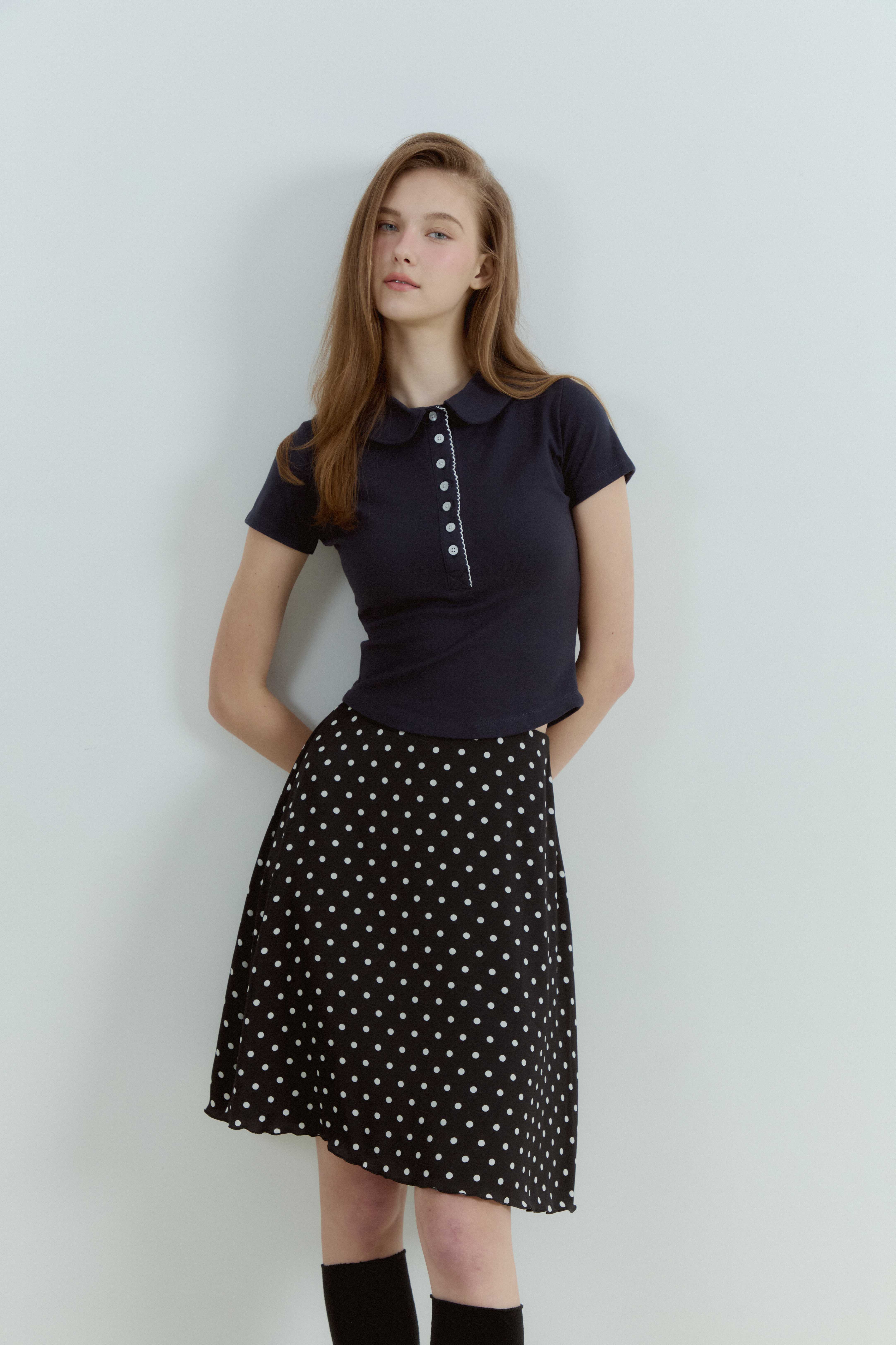 [พร้อมส่ง] Polka Dot Midi Skirt