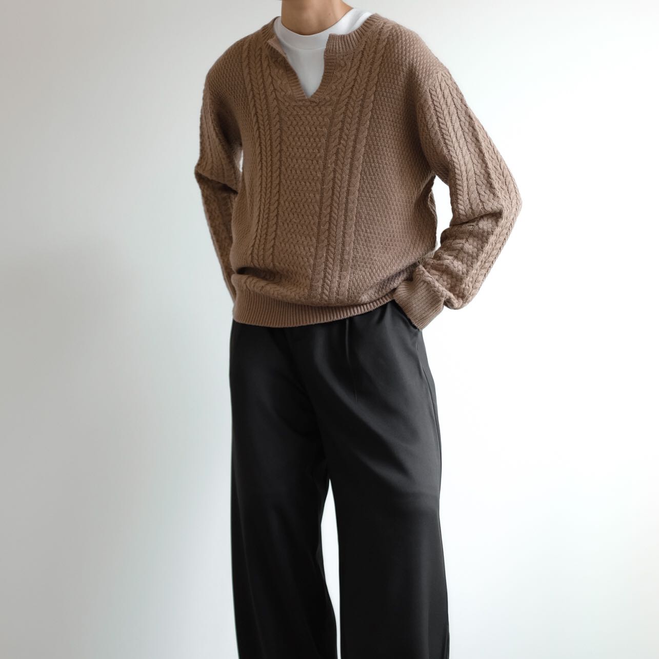 Freude  Cropped Knits Cotton Pullover Sweat tees