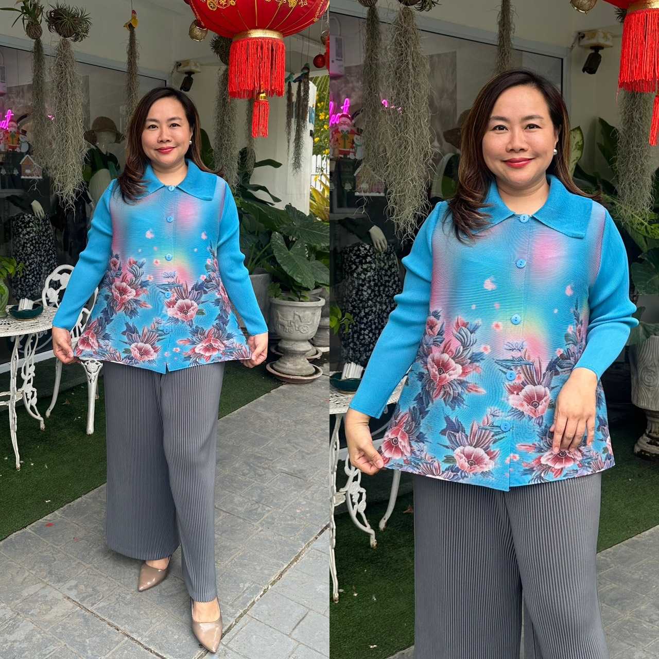 Pleatbynisa เสื้ออัดพลีท A705 เนื้อผ้าPolyester100%