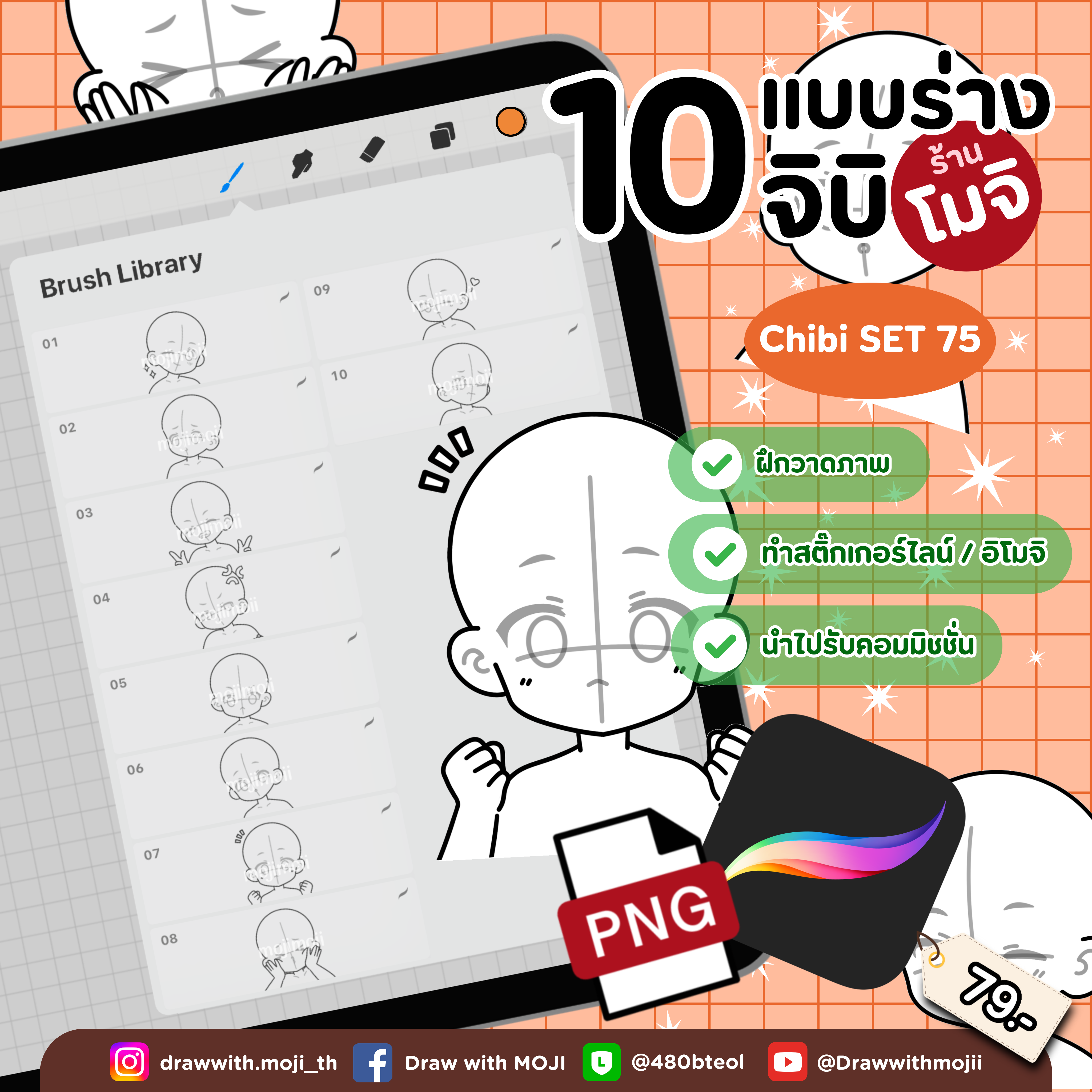 บรัชแบบร่างจิบิ เซต 75 (จิบิ 3:1)