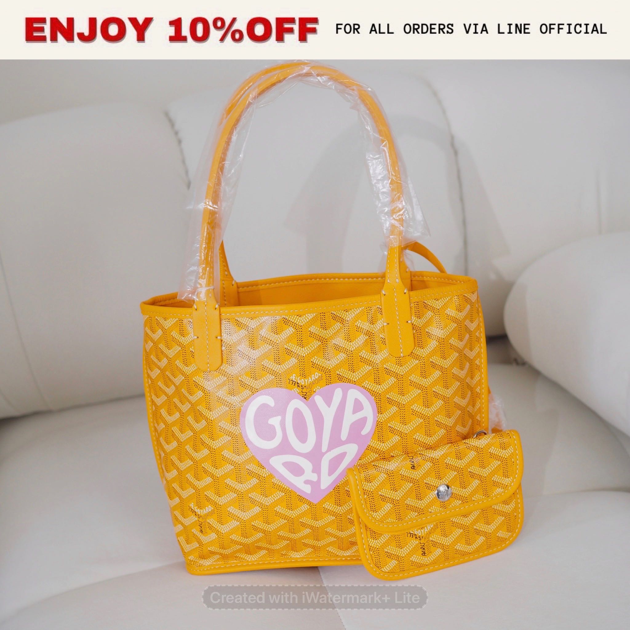 NEW! GOYARD Anjou Mini สี Yellow หัวใจสีชมพู LIMITED EDITION!! | Bag