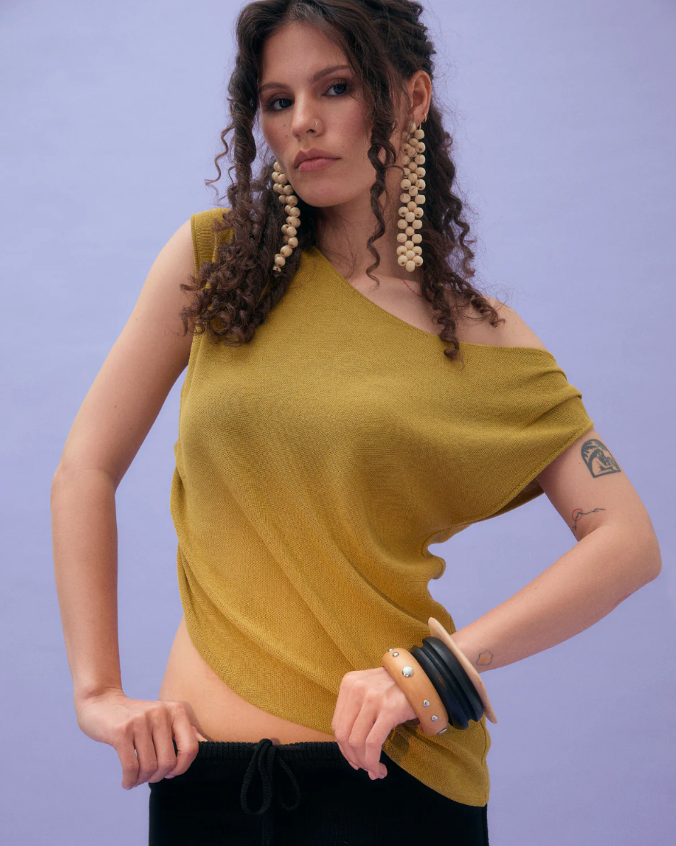 HerSonders | Sunblind Asymmetrical Draped Top (4 colors)