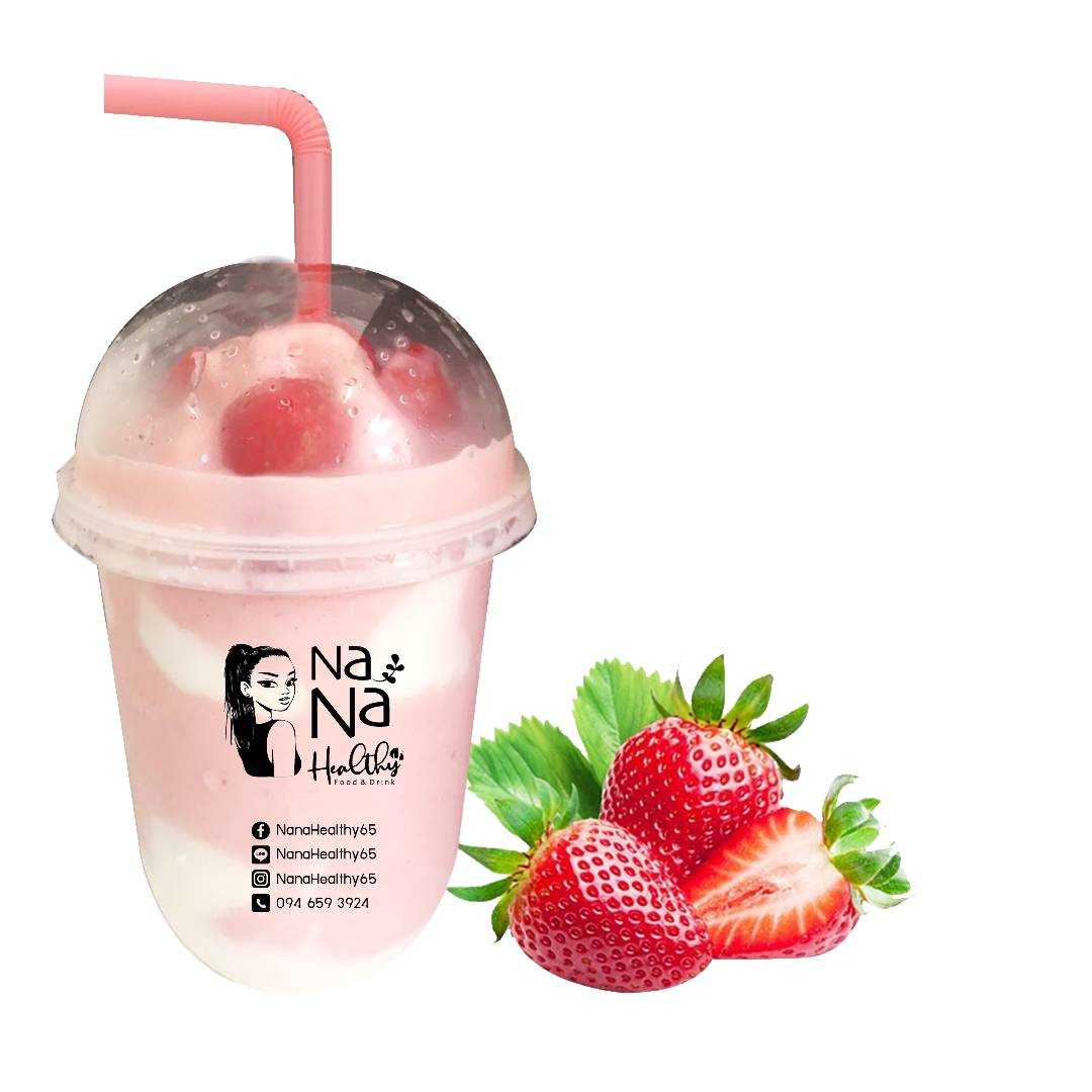 สมูทตี้โยเกิร์ต สตรอเบอร์รี่ / Strawberry yogurt Smoothie