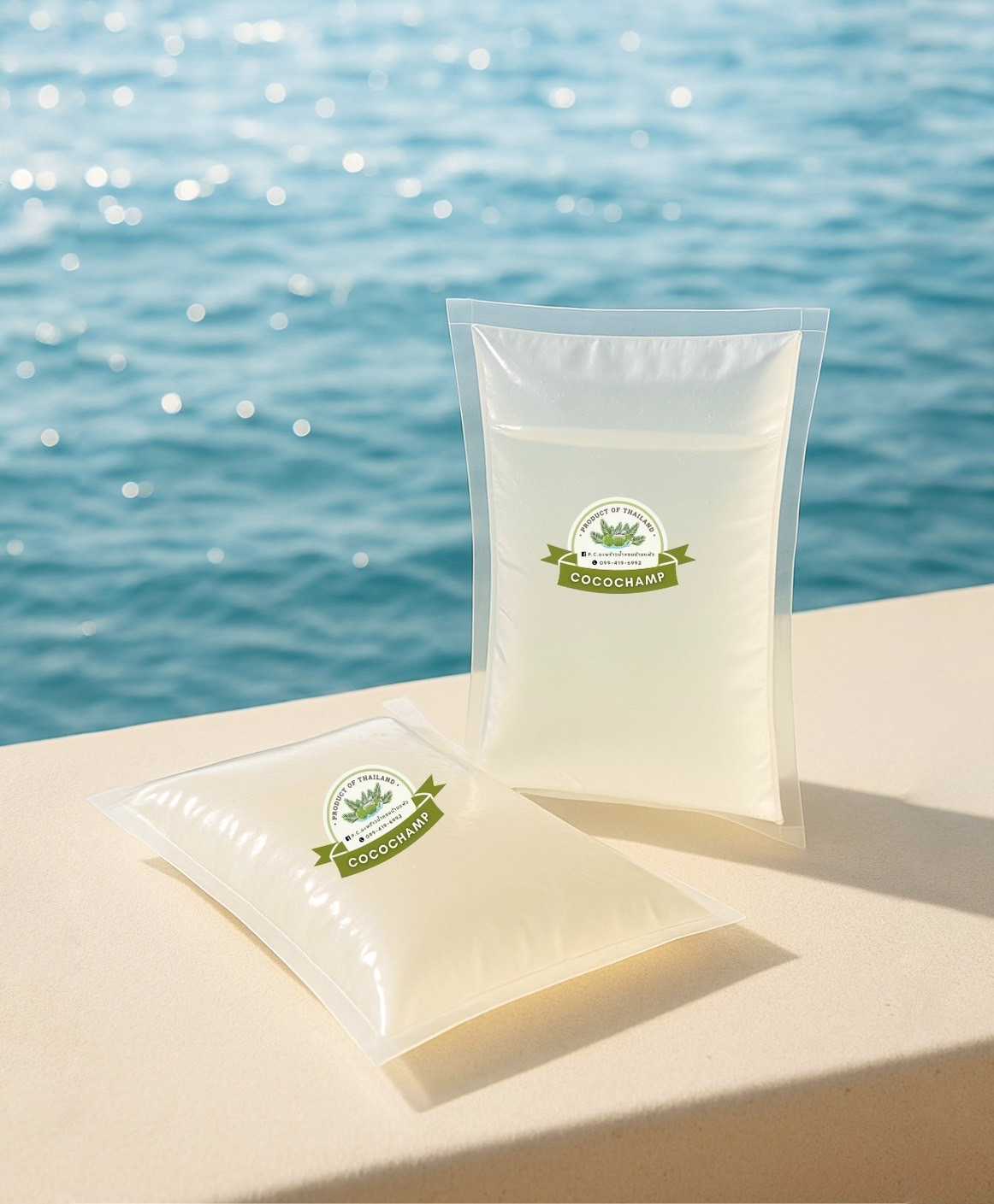 1000 ml. ( บรรจุถุง )  น้ำมะพร้าวน้ำหอมแท้ 100%