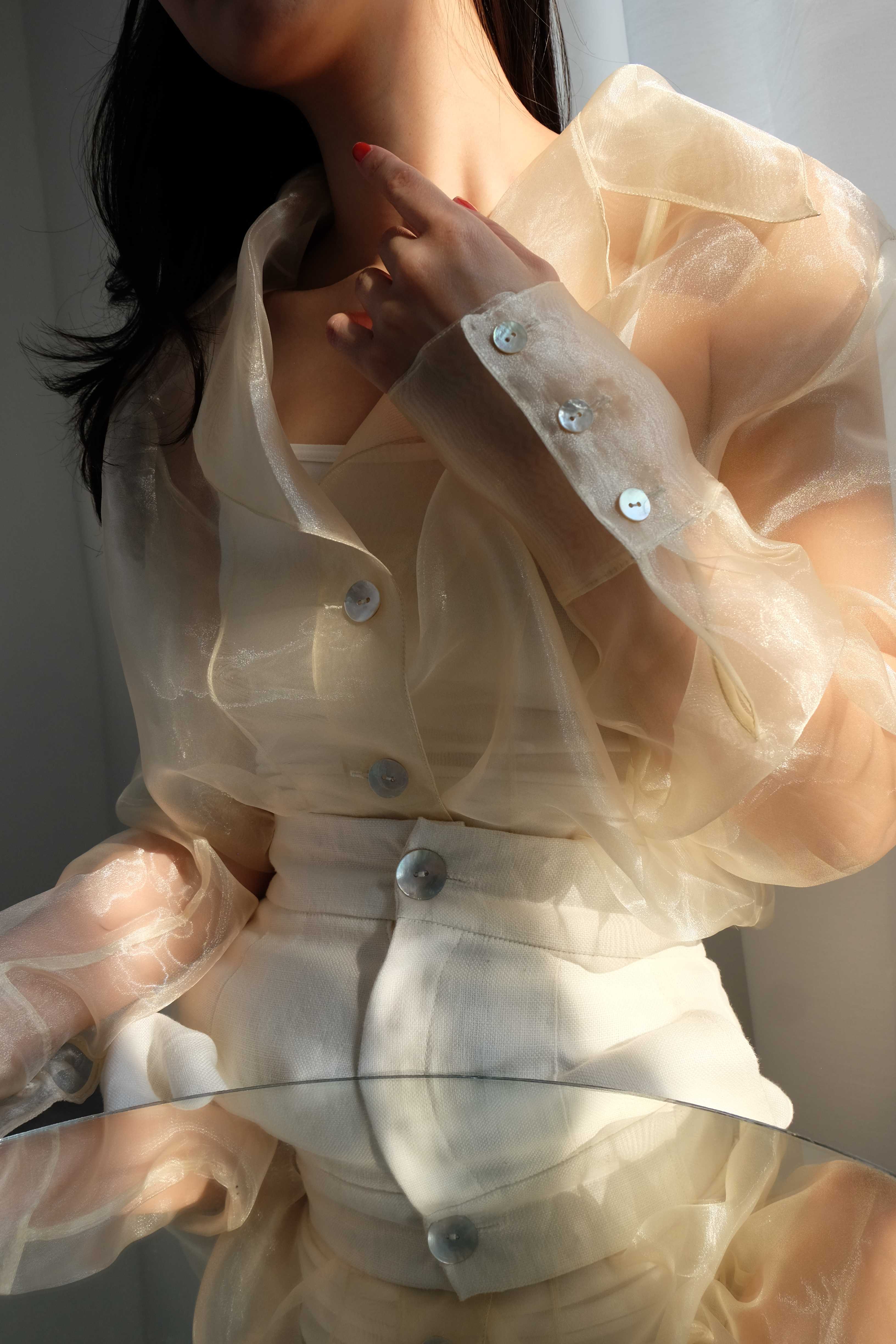 Cresent Yellow Sheer Shirt