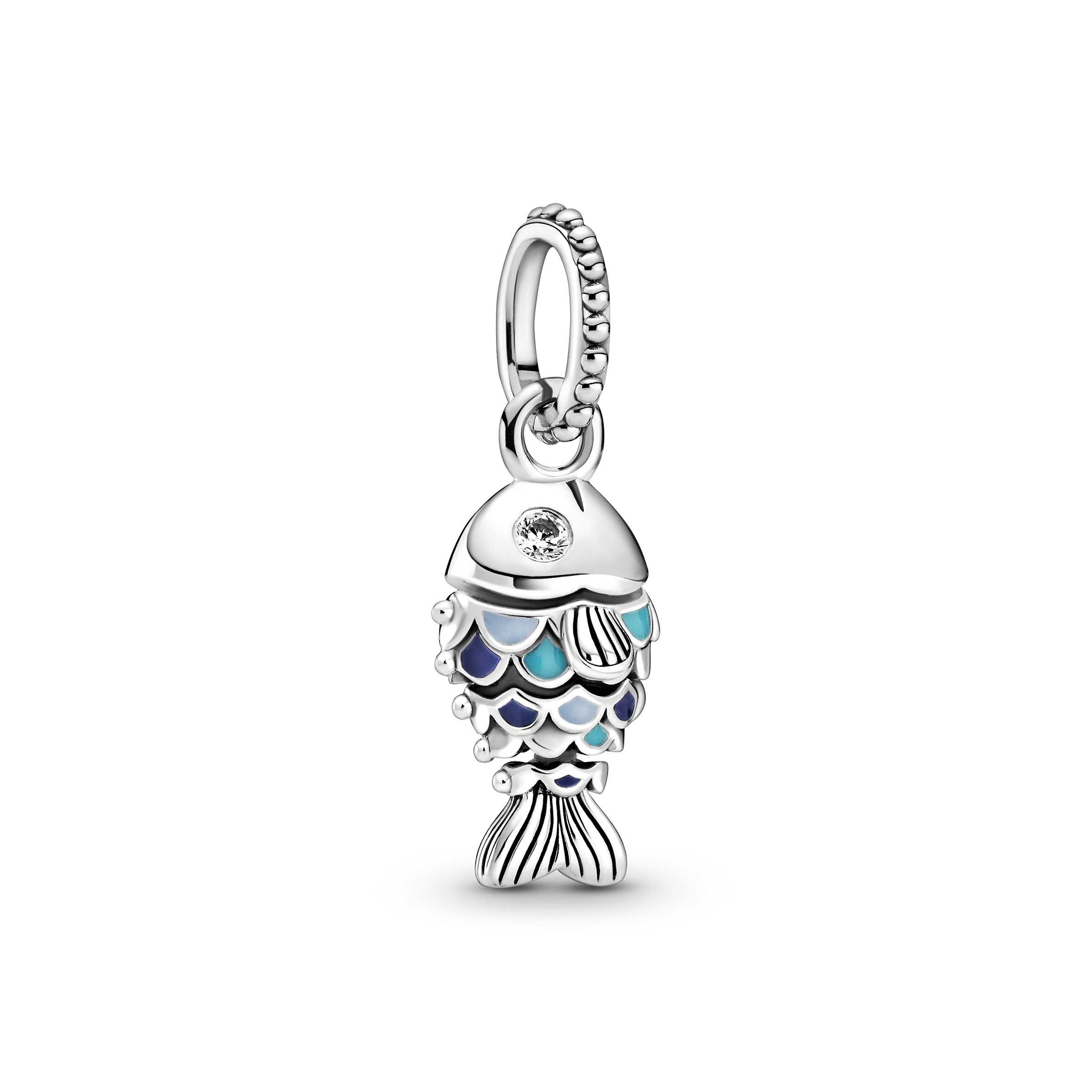 Blue Scaled Fish Dangle Charm