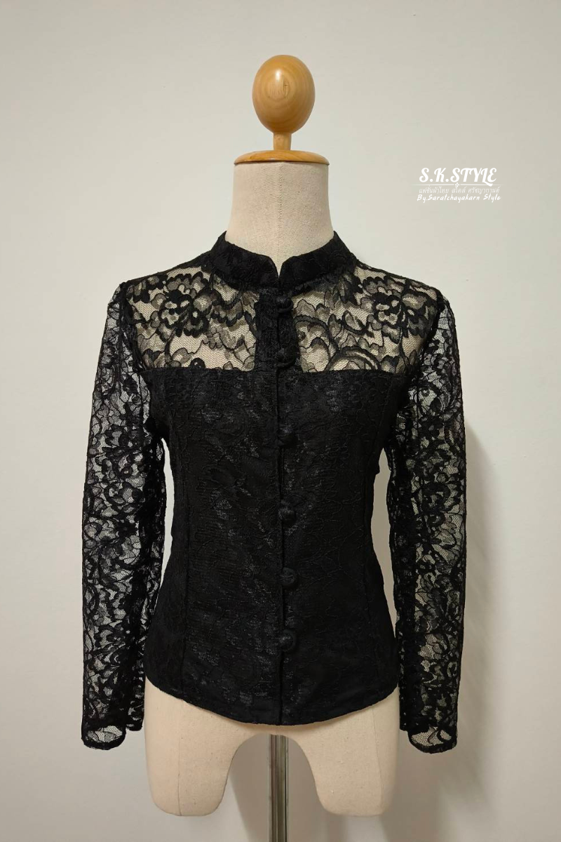 เสื้อลูกไม้อ ทรงจิตรลดา คอจีน มีอก 32-54 นิ้ว งานเข้ารูปเข้าทรง สวยมาก