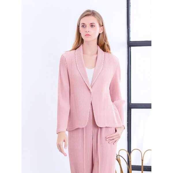 2MUAY รุ่น GJO2297 เสื้อคลุมผู้หญิง เสื้อคลุมพลีทคุณภาพ THICK COLLAR BUTTON FRONT PLEAT JACKET / ...