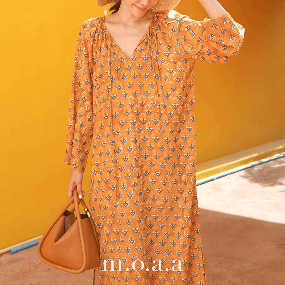 MAHAL DRESS IN MARIGOLD