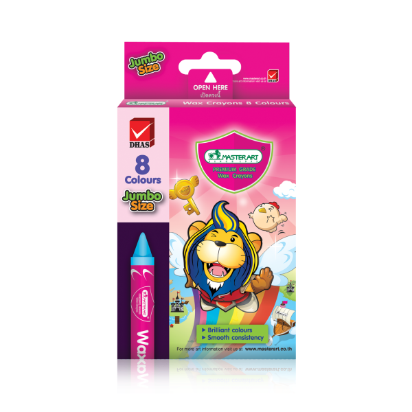 มาสเตอร์อาร์ต สีเทียน ขนาดจัมโบ้ 8 สี  (โหล12กล่อง)