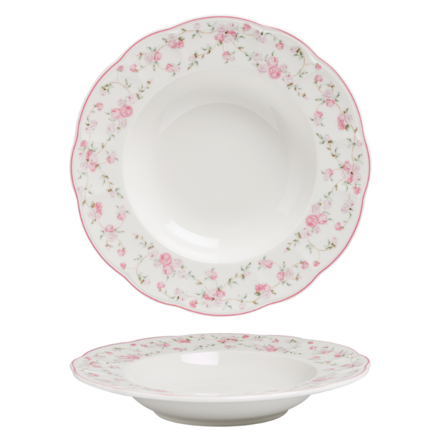 จานกลมก้นลึก 23 ซม. La vie en rose