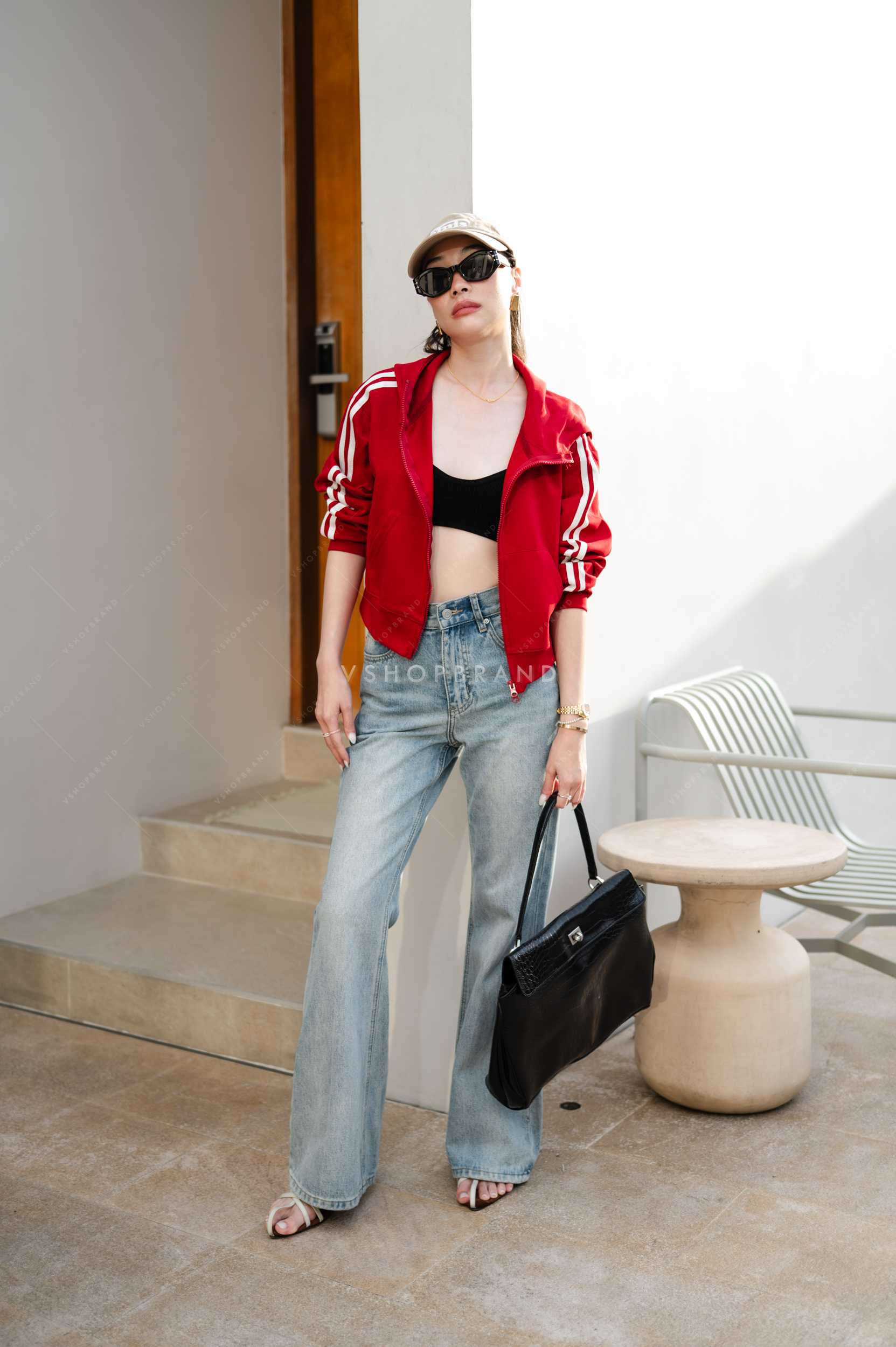 เสื้อคลุมแขนยาวฮู้ดสกรีน adid as แถบแขน