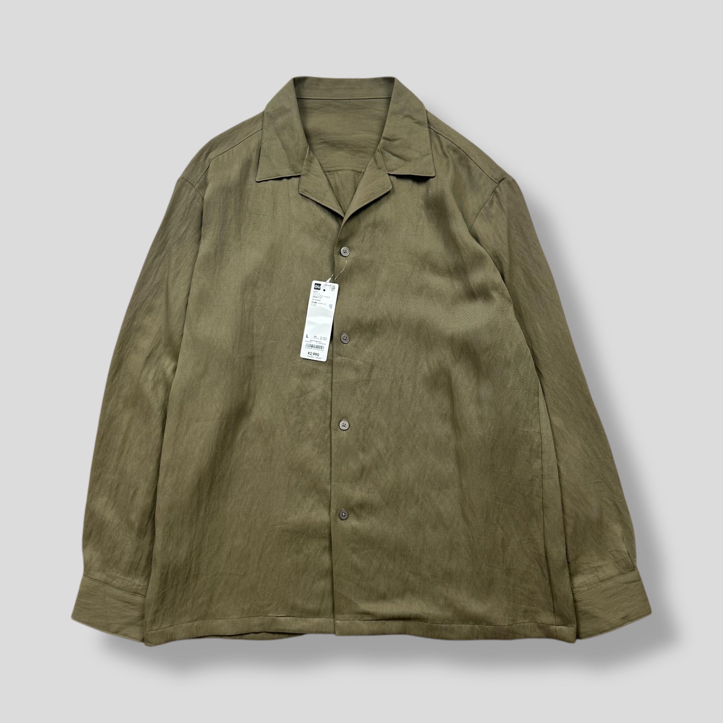 GU OPEN COLLAR LONG SLEEVE SHIRT 