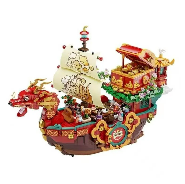 The Dragon Boat ตัวต่อพลาสติก รุ่นเรือมังกร
