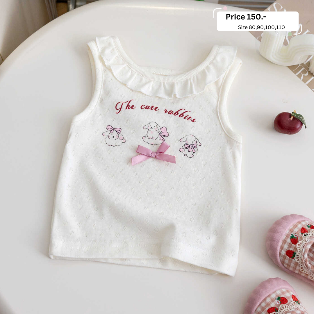 เสื้อแขนกุด สีขาว (RP0390)
