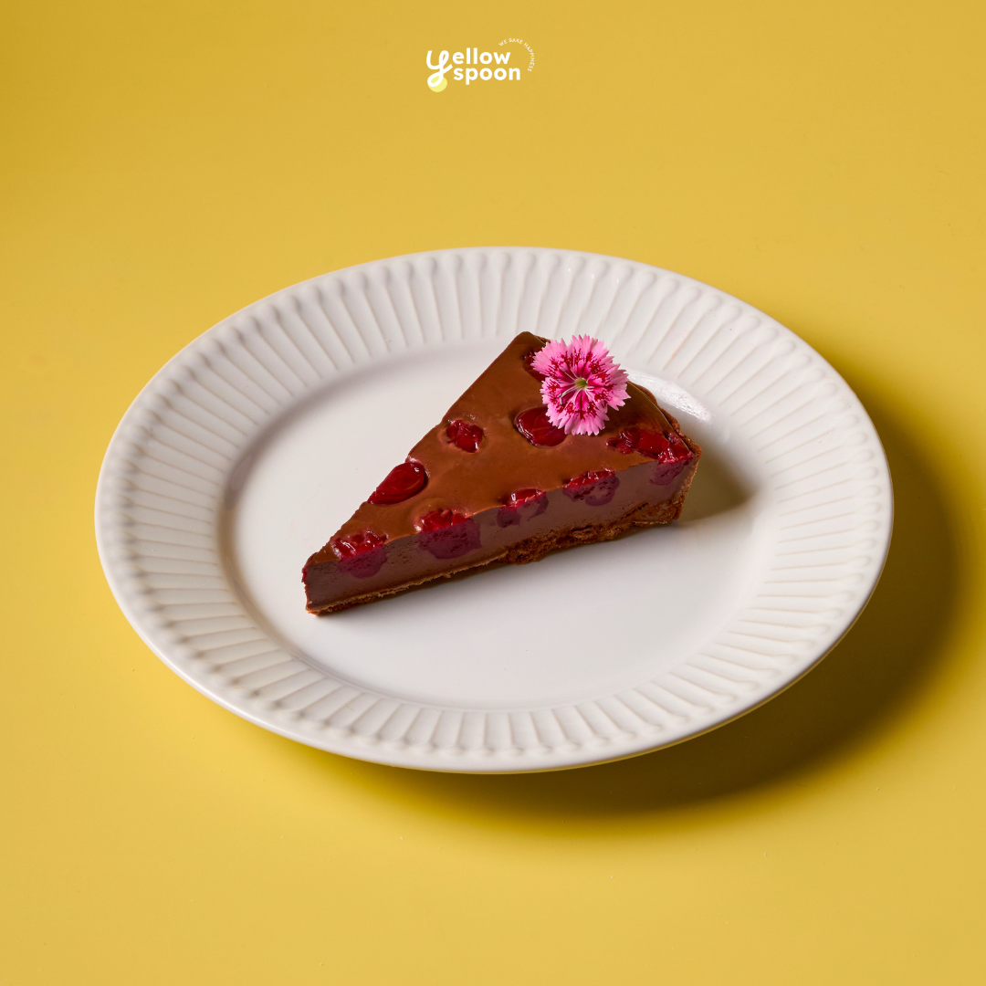 Dark chocolate cherry tart