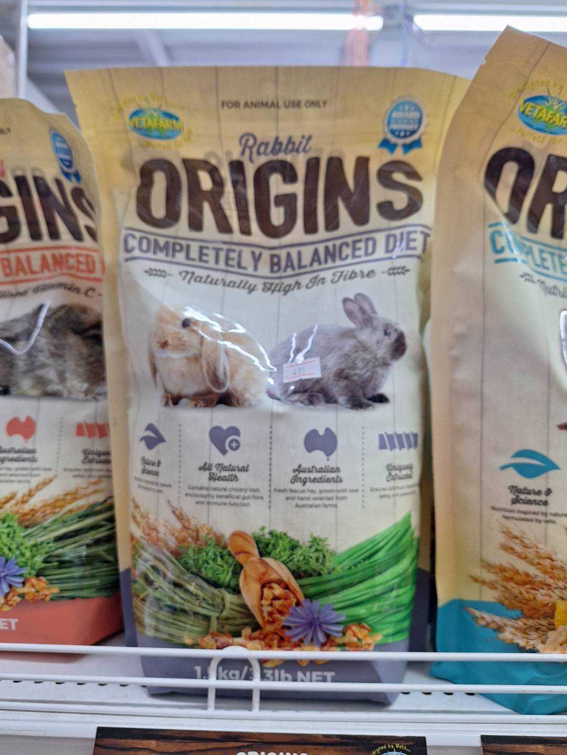 Vetafarm Origins Rabbit อาหารกระต่าย พรีเมี่ยม สารอาหารครบ ไฟเบอร์สูง 1.5กก.