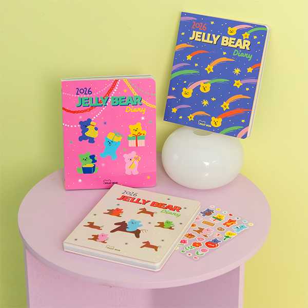 2026 Jelly Bear Diary ไดอารี่รายสัปดาห์หมีเจลลี่ ลิขสิทธิ์Dailylike – [weekly] - (FREE Sticker!)