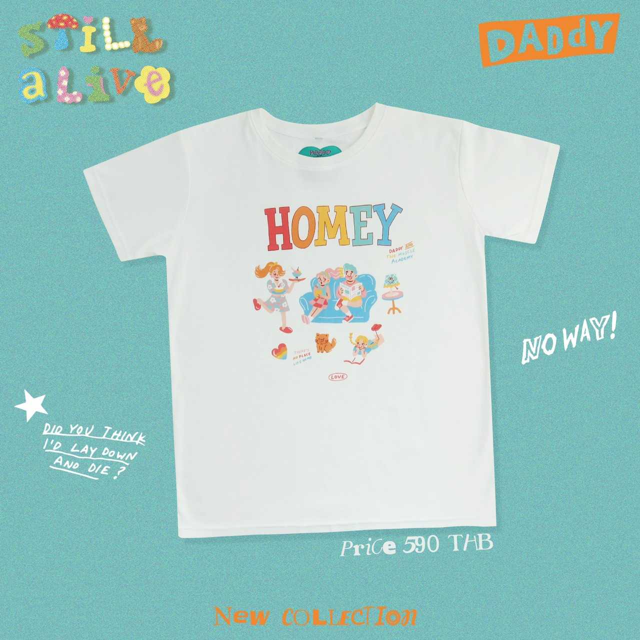 🐕Daddy Homey T-Shirt🕊เสื้อยืดสีขาวลายน่ารักๆ🕊