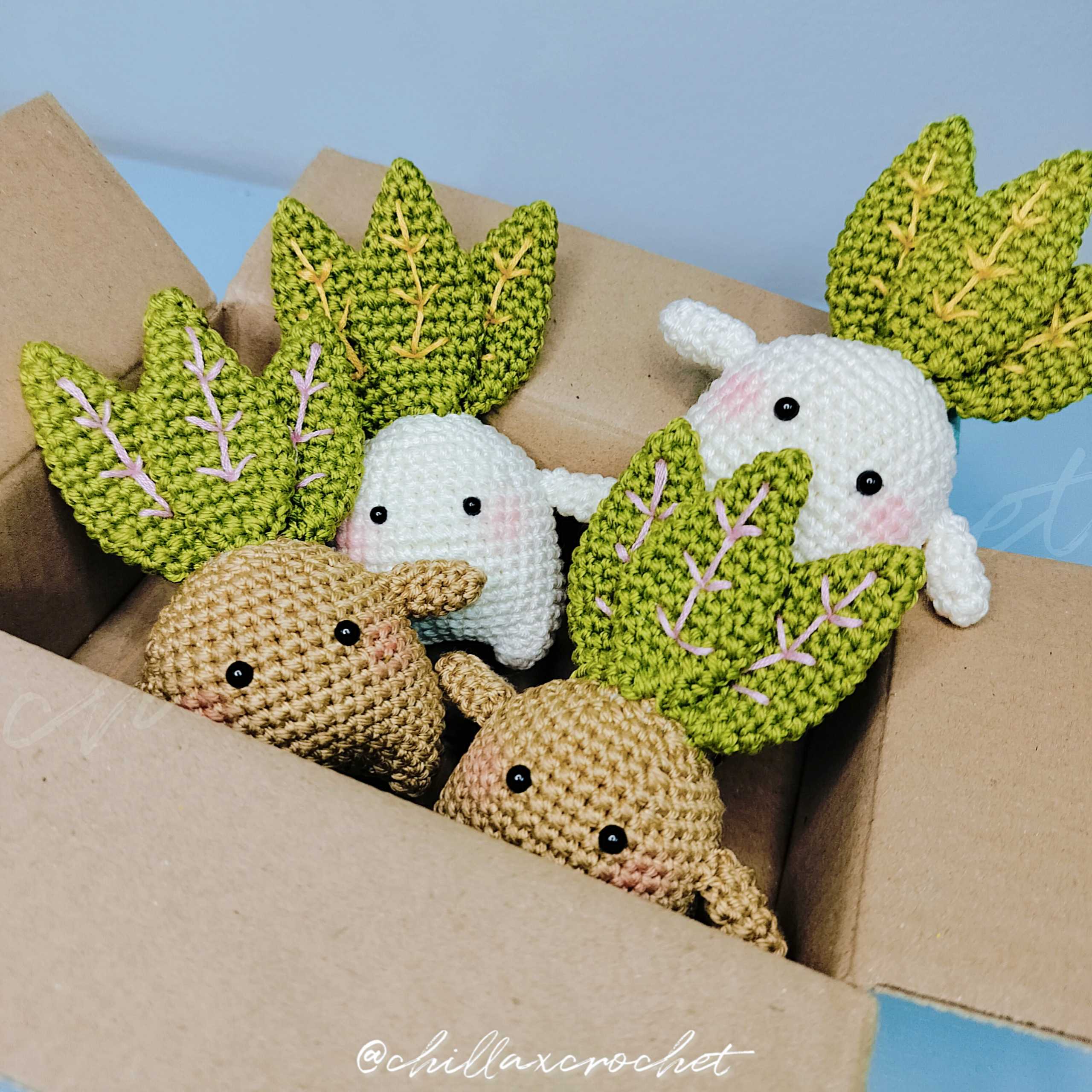 [Handmade] พวงกุญแจถักไหมพรม พวงกุญแจห้อยกระเป๋า น้องหัวไชเท้า Keychain