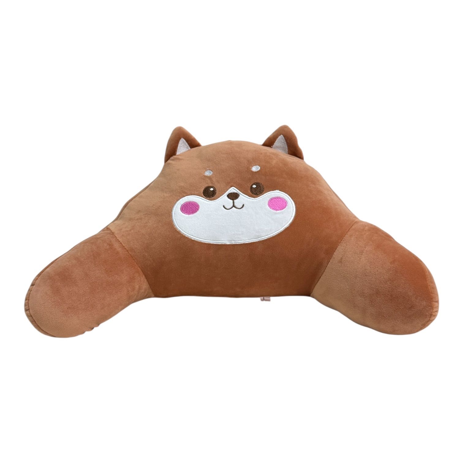 เบาะรองหลัง หมอนรองหลัง หมอนพิงหลัง รูปหมาชิบะ สีน้ำตาล