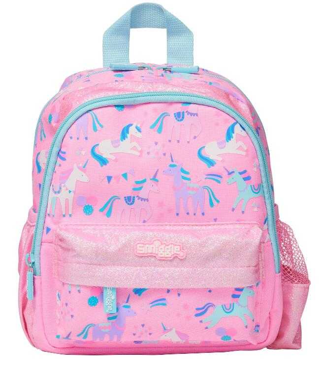 กระเป๋านักเรียนSmiggle กระเป๋า ลายยูนิคอนชมพู ขนาด 10 นิ้ว ของแท้ พร้อมส่งในไทย💕✔
