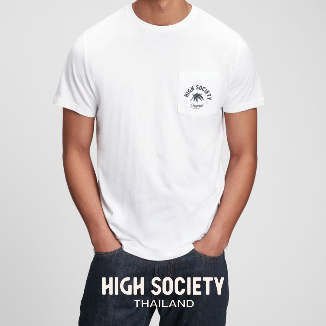 High Society T-shirt White Pocket