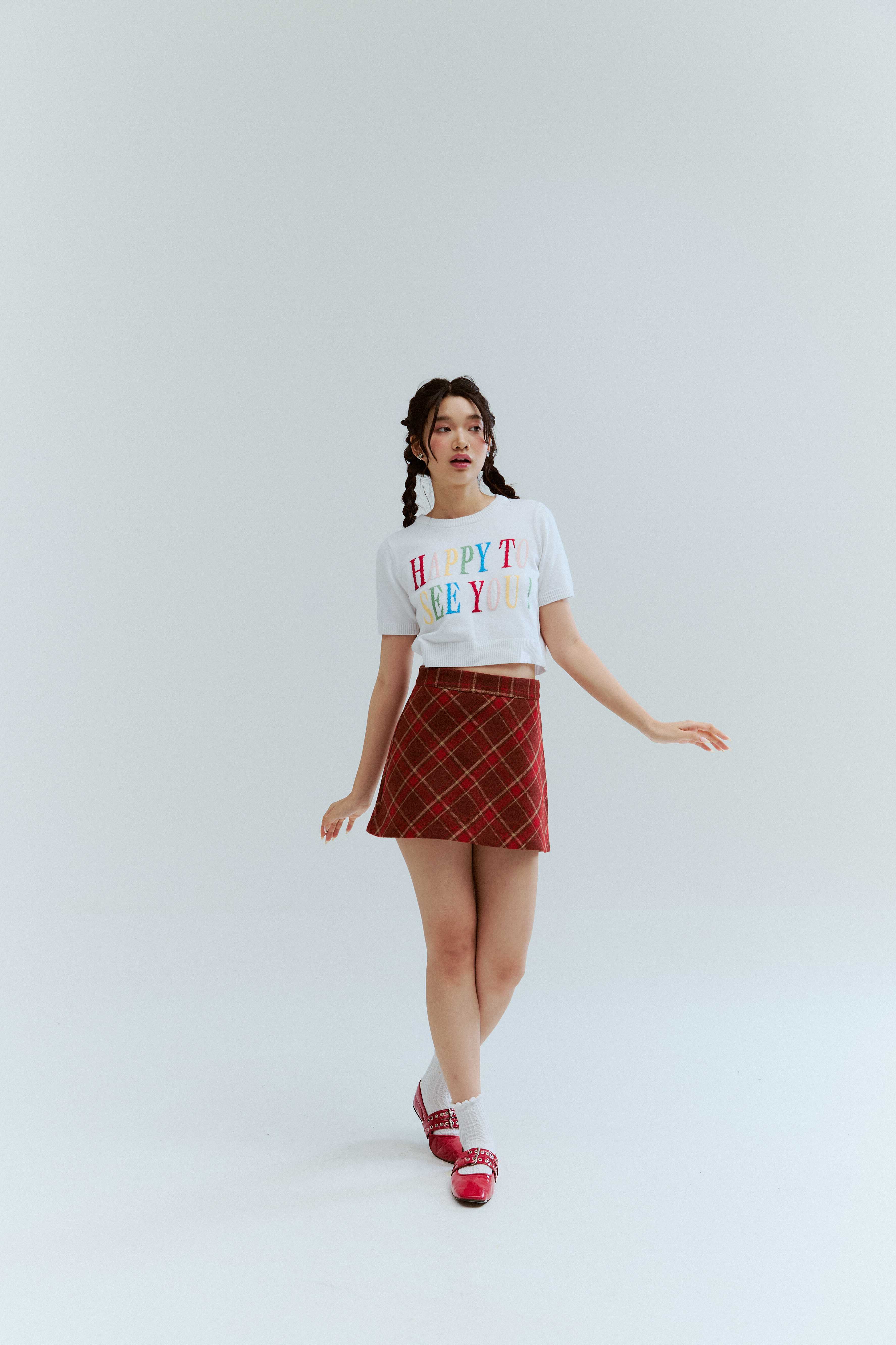 HPSY Knit Top เสื้อ Knit ทอแขนสั้น เป็นคำว่า Happy to see you!