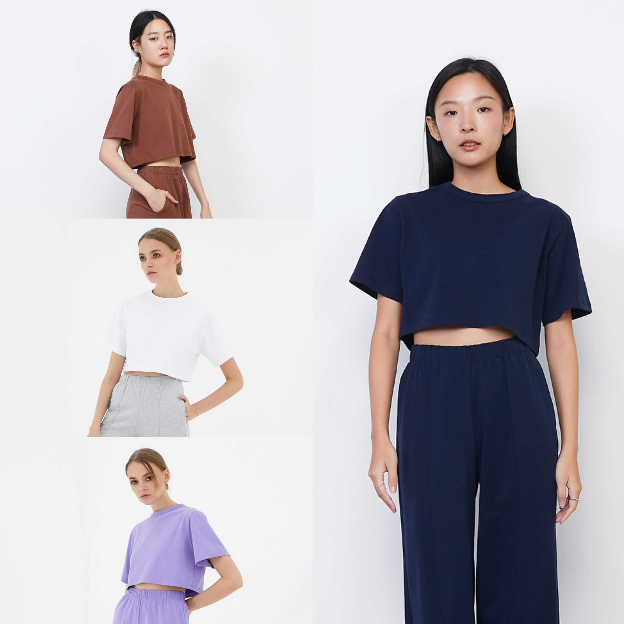picht West Crop tee เสื้อครอป แขนสั้น ผ้าพรีเมี่ยมคอตตอนนุ่ม (LuxeLounge Collection)