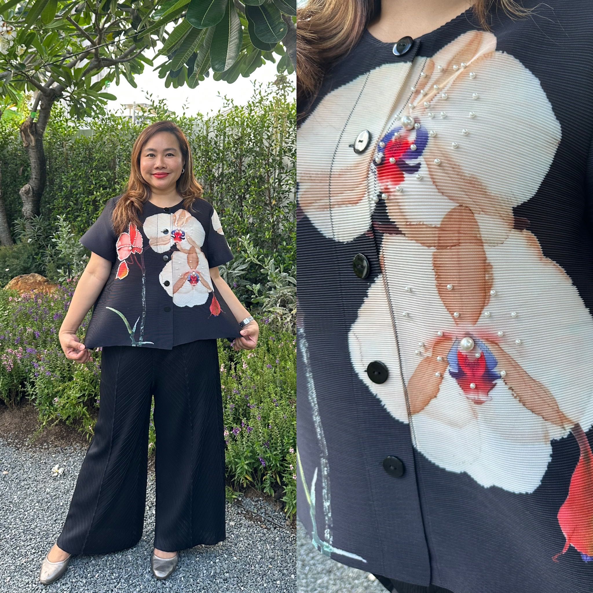 Pleatbynisa เสื้ออัดพลีท A741 เนื้อผ้าPolyester100%