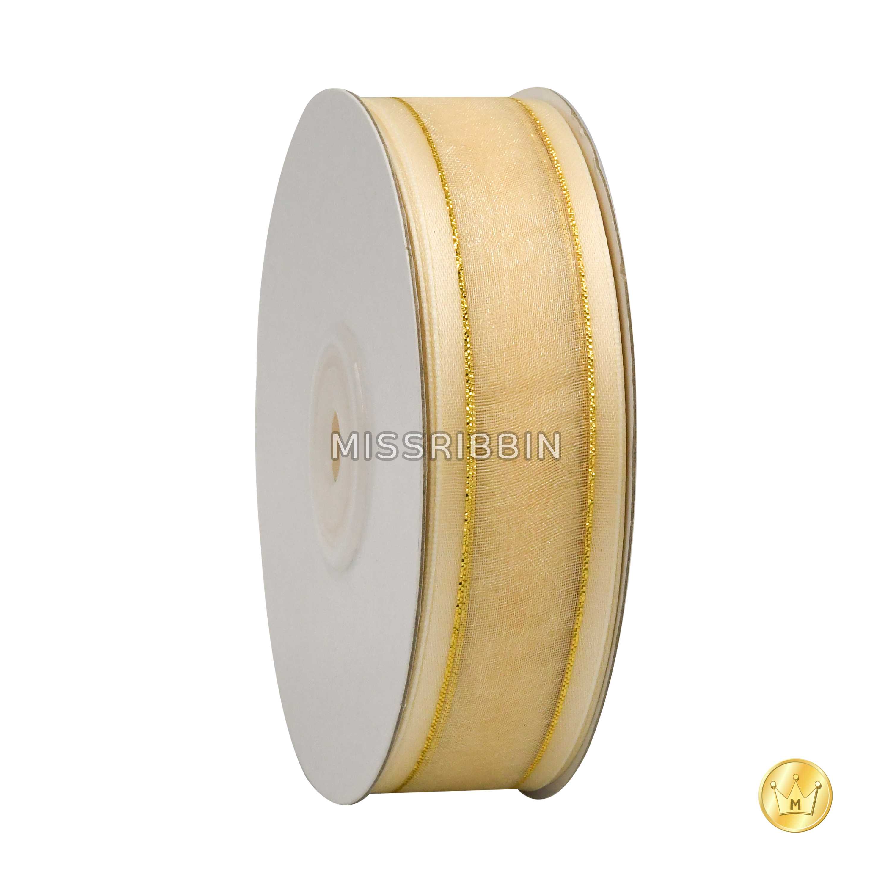 ริบบิ้นชีฟอง (สี 801) ม้วนยาว 25หลา ขนาด 10 15 25มม.