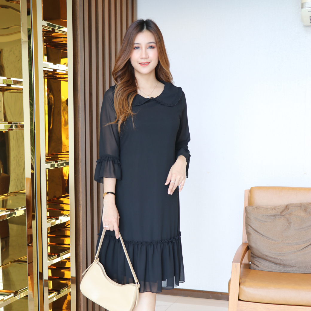 ชุดเดรสสาวอวบสวยเหมือนสั่งตัด บัวต่อชาย  มีไซส์รอบอก 38,40,42,44,46 นิ้ว แแบรนด์ Bluecherry