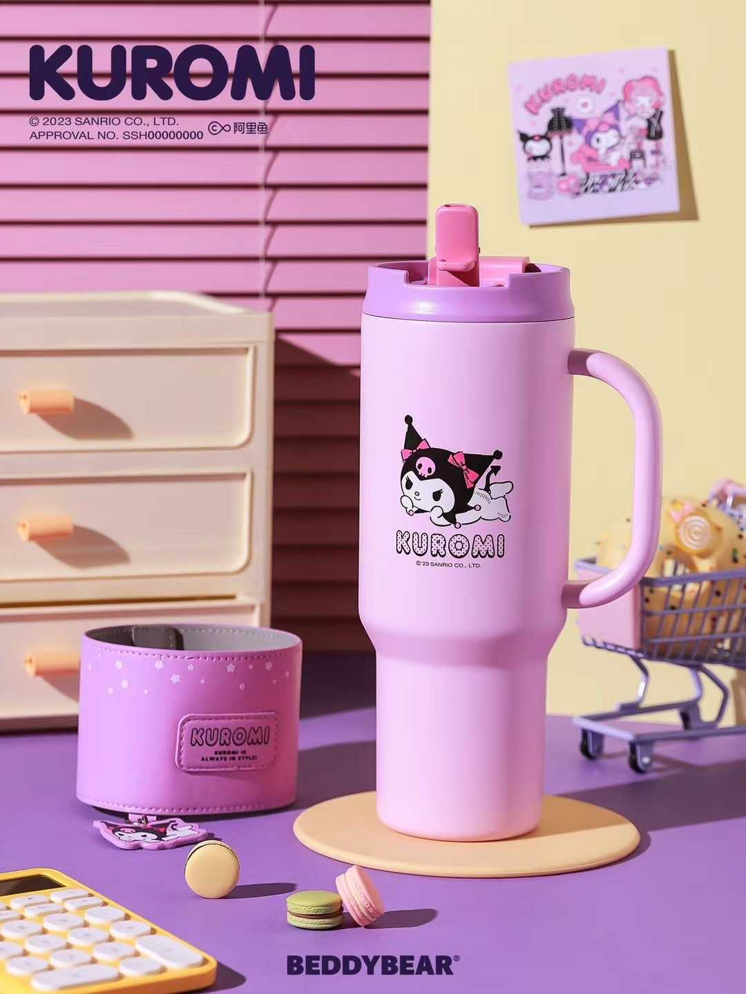 BeddyBearXKuromi  กระติกน้ำสูญญากาศ 2IN1 ใช้งานได้ 2 แบบ เก็บอุณหภูมิ BBA015-011KR 1.2 ลิตร 1200 ml.