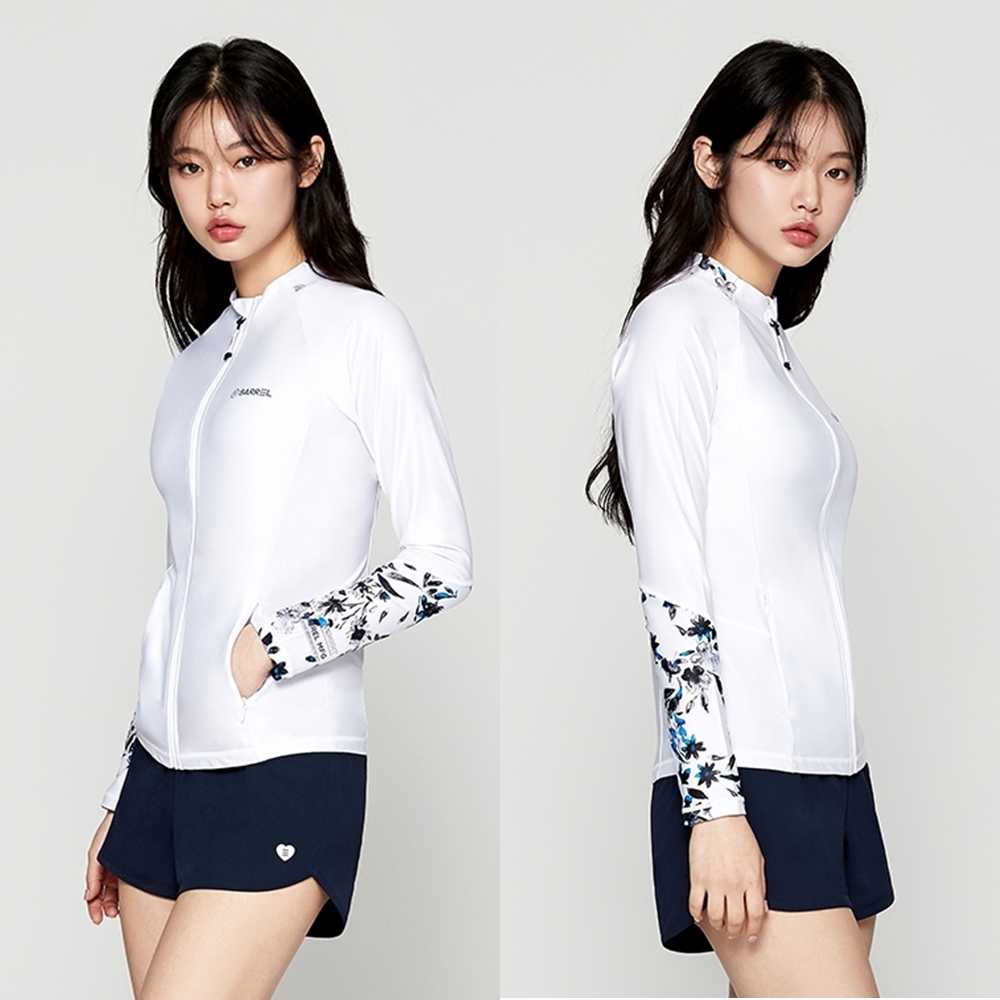 Womens Kelly Zip Up Rashguard WHITE